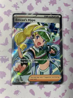 Pokemon TCG Trainer Emcee's Hype Ultra Rare Destin Rivals 220/182 Near Mint - Image 1