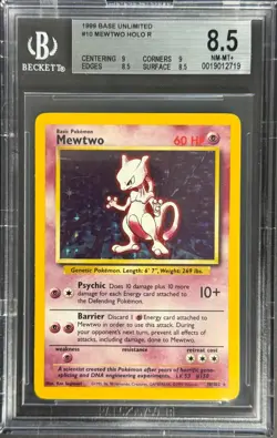 Pokemon 1999 Mewtwo Base Unlimited 010/102 BGS 8.5 - Image 1