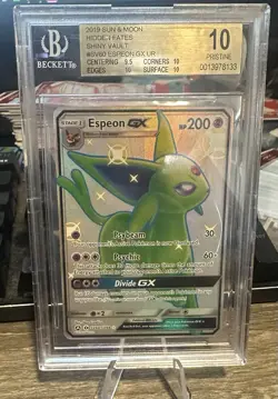 2019 Pokemon Sun & Moon Hidden Fates Shiny Vault SV60 Espeon Gx BGS 10 PRISTINE - Image 1