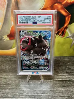 PSA 10 GEM MINT Blastoise VMAX #SWSH103 - 2021 Pokemon Battle Box Promo - Image 1