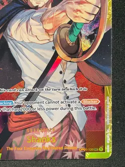ONE PIECE CARD (OP01-120) Shanks V.1 SEC NEAR MINT (PRB01) - Image 4