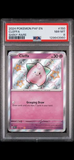 2024 Pokemon Cleffa 150/091 Sv: Paldean Fates Holo Shiny Rare Card PSA 8! - Image 1