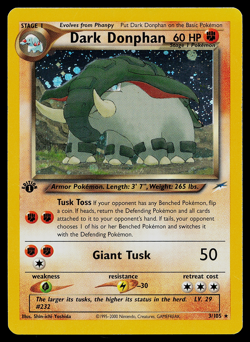 Pokemon Card Dark Donphan 3/105 Neo Destiny 1st Edition - Image 1