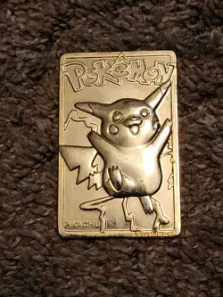 1999 Pokemon Pikachu Gold Plated Trading Card Burger King - Image 1