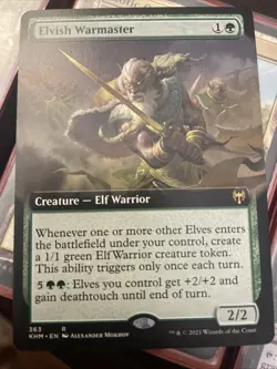 Elvish Warmaster MTG Extended Art Kaldheim Regular NM - Image 1