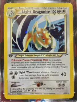 Pokemon Light Dragonite 2002 Neo Destiny #14 1st Edition Holo CGC 9 Mint - Image 2