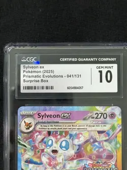 Sylveon Ex #41 Pokemon Prismatic Evolutions (Stamped) Gem Mint CGC 10 - Image 2