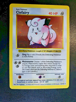 1999 Pokemon Shadowless #5 Clefairy Holo Base - Image 5
