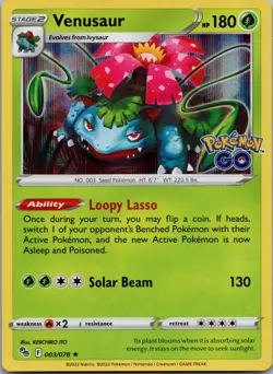 Venusaur Holo Rare Pokemon GO 003/078 NM - Image 1