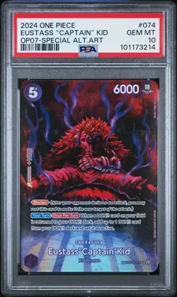 ONE PIECE EUSTASS "CAPTAIN" KID 2024 OP07-500 YEARS IN THE FUTURE #074 PSA 10 - Image 1