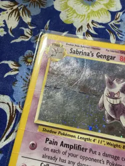 Damaged Pokemon Sabrina's Gengar 14/132 Gym Challenge Holo Rare Card English - Image 2