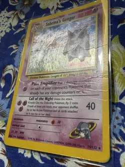 Damaged Pokemon Sabrina's Gengar 14/132 Gym Challenge Holo Rare Card English - Image 3