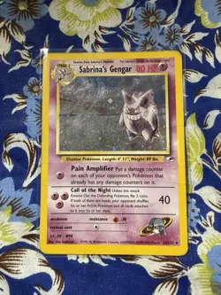 Damaged Pokemon Sabrina's Gengar 14/132 Gym Challenge Holo Rare Card English - Image 4