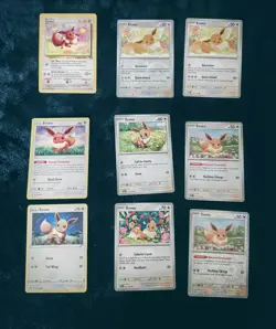 Pokemon Eevee Lot Of × 9 Cards🔥Different Sets Including 2 Holo & 7 Basic Cards - Image 1