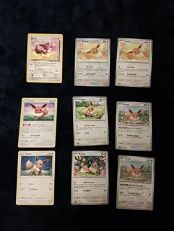 Pokemon Eevee Lot Of × 9 Cards🔥Different Sets Including 2 Holo & 7 Basic Cards - Image 2