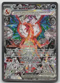 Pokemon TCG Sv03: Obsidian Flames Charizard EX Holo Card 223/197 NM - Image 1
