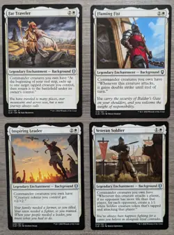 MTG Magic Set of 4 White Legendary Enchantment Background Commander Legends CLB - Image 1