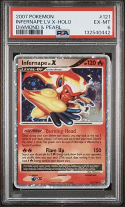 2007 POKEMON DIAMOND & PEARL #121 INFERNAPE LV.X-HOLO Graded PSA 6 - Image 1