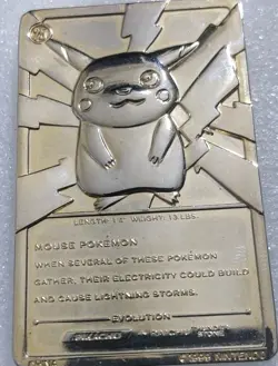 1999 Nintendo Mouse Pokemon 23k Gold Plated Pikachu Raichu Thunder Stone No Box - Image 2