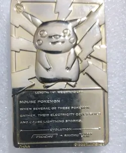 1999 Nintendo Mouse Pokemon 23k Gold Plated Pikachu Raichu Thunder Stone No Box - Image 5