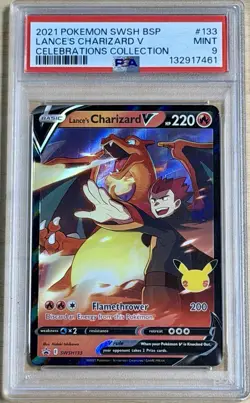 Pokemon Celebrations 2021 - Lance's Charizard V #SWSH133 - PSA 9 Mint - Image 1