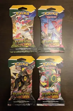 Pokemon Evolving Skies Sleeved Blister Booster Pack Complete Art Set New Sealed - Image 1