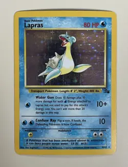 1999 Pokemon TCG Lapras Holo 10/62 Fossil Unlimited MP - Image 1