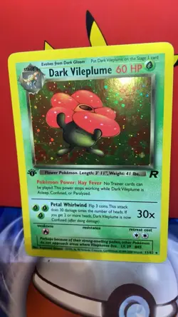 🏆👀Dark Vileplume 13/82 Team Rocket-1st Edition Holo NM 🔥 Pokemon Card - Image 4