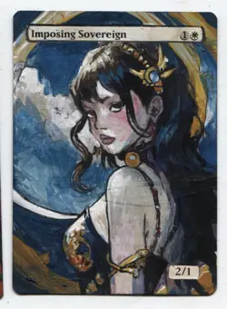 Imposing Sovereign Altered Art Mtg Hand Painted Card Commander - Image 1