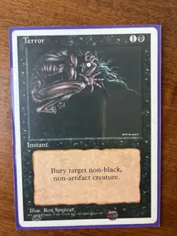 Terror MTG Core Set 4th Edition Ink Blotch Misprint Magic The Gathering - Image 1