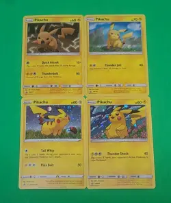 Pokemon Alternate Art Pikachu Holographic Cards Lot Of 4 N Mint Condition Nice! - Image 1