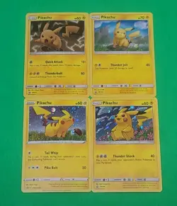Pokemon Alternate Art Pikachu Holographic Cards Lot Of 4 N Mint Condition Nice! - Image 2