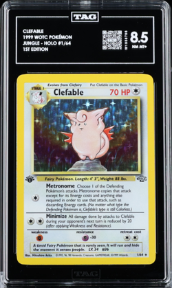 POKEMON 1999 CLEFABLE JUNGLE - 1ST EDITION #1/64 TAG 8.5 - Image 1