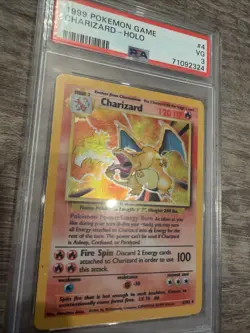 1999 POKEMON BASE SET UNLIMITED #4 CHARIZARD-HOLO PSA 3 - Image 1