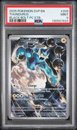 2025 Pokemon SVP EN Thundurus BLACK STAR PROMO Full Art Black Bolt PSA 9 MINT - Image 1