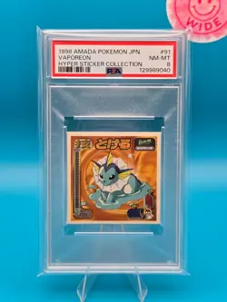 PSA 8 - 1998 AMADA POKEMON JAPANESE HYPER STICKER COLLECTION 91 VAPOREON - Image 1