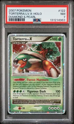 2007 POKEMON DIAMOND & PEARL #122 TORTERRA LV.X-HOLO PSA 7 - Image 1