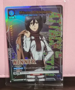 Union Arena Mikasa Ackermann Winner Card English UEPR/AOT-1-023 Tournament New - Image 1