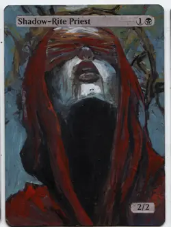 Shadow-rite Priest Altered Art Mtg Hand Painted Card Commander - Image 1