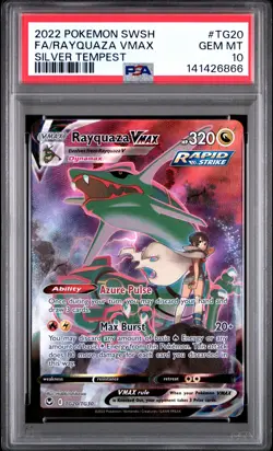 2022 POKEMON SWORD & SHIELD SILVER TEMPEST #TG20 FULL ART/RAYQUAZA VMAX PSA 10 - Image 1