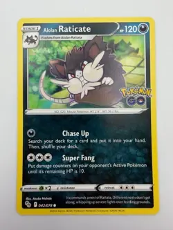 #042/078 Alolan Raticate Normal Common - Pokemon Go English NM - Image 1