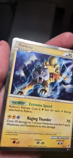 Pokemon Shiny Raikou SL9 Heartgold & SoulSilver Call of Legends Secret Rare NM - Image 3