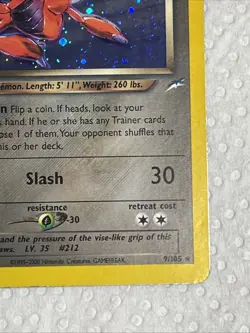 Dark Scizor 9/105 Neo Destiny Holo MP Pokemon Card WOTC Vintage - Image 4