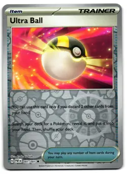 Ultra Ball 091/091 - Paldean Fates Uncommon Pokemon TCG Reverse Holo - LP Card - Image 1