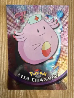 2000 Topps Pokemon Tv Animation Edition Foil Card #113 Chansey Blue Label NM - Image 1