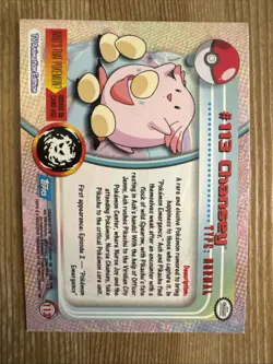 2000 Topps Pokemon Tv Animation Edition Foil Card #113 Chansey Blue Label NM - Image 2