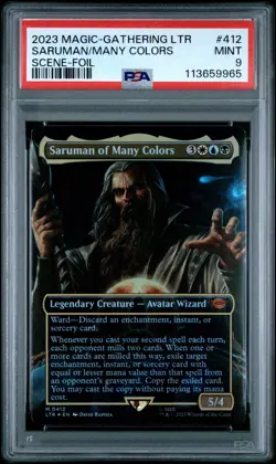MTG Saruman of Many Colors FOIL PSA 9 MINT Lord of the Rings Magic Full Art #412 - Image 2