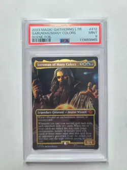 MTG Saruman of Many Colors FOIL PSA 9 MINT Lord of the Rings Magic Full Art #412 - Image 5