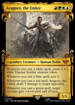 Aragorn, the Uniter - Silver Foil Showcase LTR NM MTG - Image 1