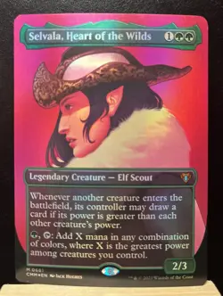 MTG Selvala, Heart of the Wilds BORDERLESS FOIL Commander Masters 681 NM - Image 1